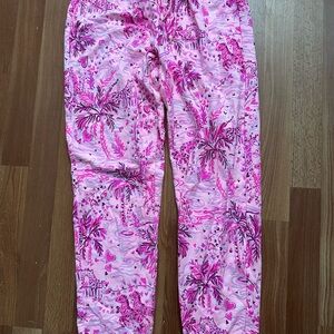 Lilly Pulitzer Emora knit Pants pink blossom wild about you Sz S tropical